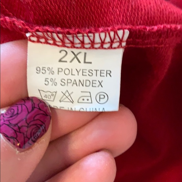 Red and Navy Striped Fall Hoodie 2XL - Picture 5 of 6